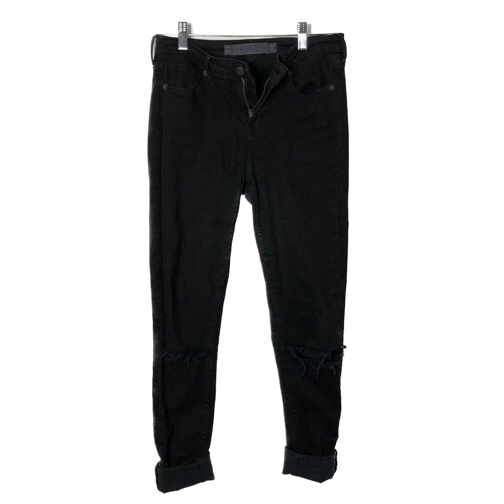 Melville Black Destroyed Distressed Skinny Jeans Size 26